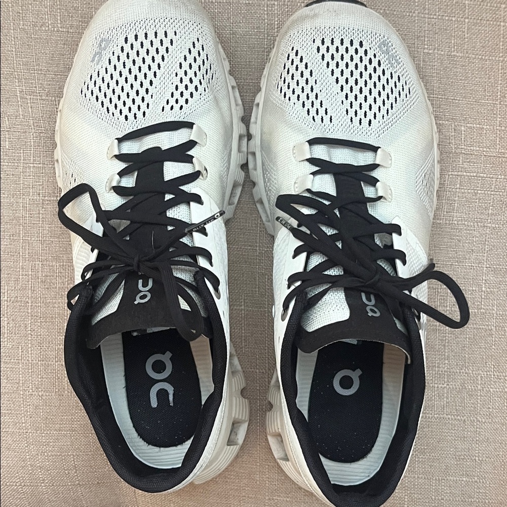 On Running Black and White Athletic Shoes